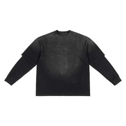 Unisex Washed Vintage Double-gauze Long-sleeve T-shirt（280GSM）