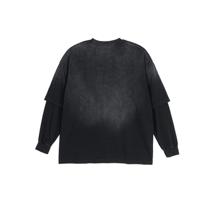 Unisex Washed Vintage Double-gauze Long-sleeve T-shirt（280GSM）
