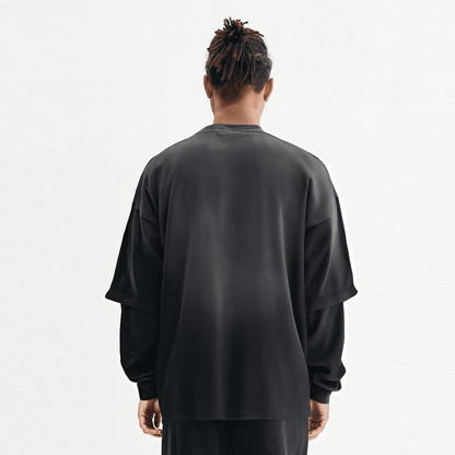 Unisex Washed Vintage Double-gauze Long-sleeve T-shirt（280GSM）